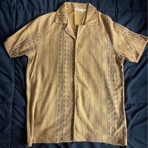 Stylish / cool fit / ZARA MEN button down short sleeve fall shirt - LIKE NEW